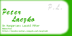 peter laczko business card